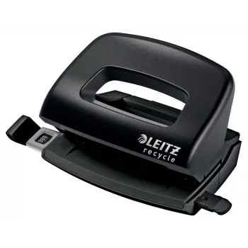 Leitz NeXXt Recycle mini dierovačka, 10 listov, čierna, plast, 8 cm, 5,5 mm, A4