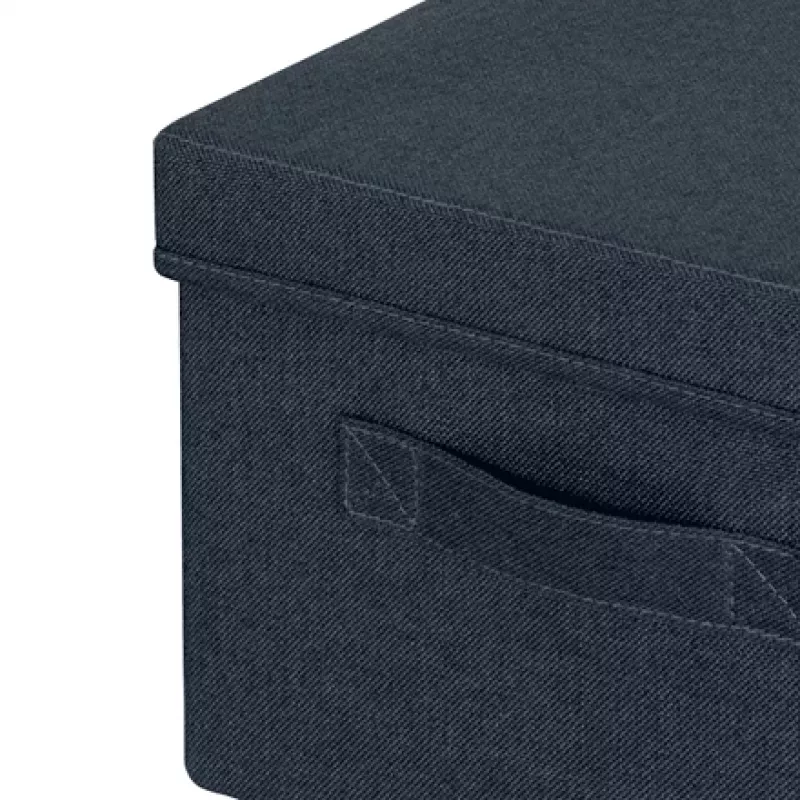 Leitz textilná úložná krabica s vekom, medium, balenie 2 ks, úložná krabica, modrá, obdĺžniková, textil, jednofarebná, textil