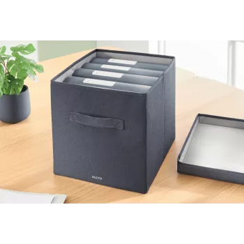 Leitz textilná úložná krabica s vekom veľká, balenie 2 ks, sivá, textil, 330 mm, 380 mm, 325 mm, 1,24 kg