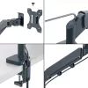Leitz Ergo úsporný držiak na dva monitory a notebook, svorka/priechodka, 18 kg, 43,2 cm (17 palcov), 81,3 cm (32 palcov), 100 x 100 mm, tmavosivý