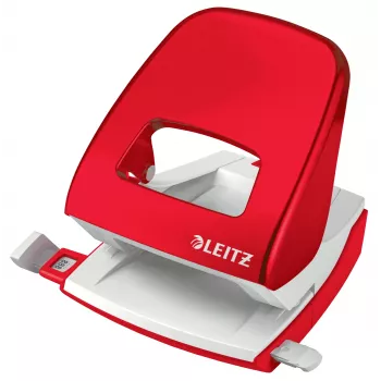Leitz dierovačka WOW 5008 kovová 2-dierková / 30 listov, 30 listov, červená, biela, kov, 8 cm, 5,5 mm, A6