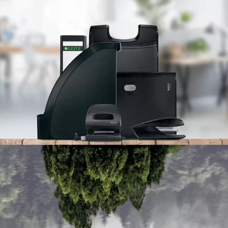 Leitz NeXXt Recycle dierovačka, 30 listov, modrá, plast, 8 cm, 5,5 mm, A6