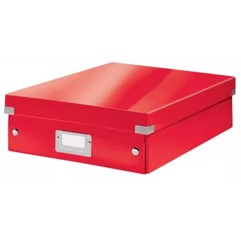 Leitz Click & Store WOW Medium organizér box, úložná krabica, červená, obdĺžniková, kartón, monochromatická, interiér