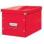 Leitz Box Click & Store WOW Cube Large úložná krabica, úložná krabica, červená, obdĺžniková, kartón, monochromatická, interiér