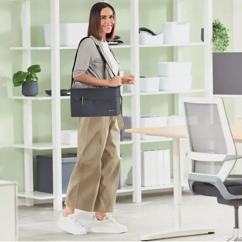 Leitz Fabric Compact Hot Desking pracovná taška, textil, monochromatická, unisex, 355 mm, 200 mm, 210 mm
