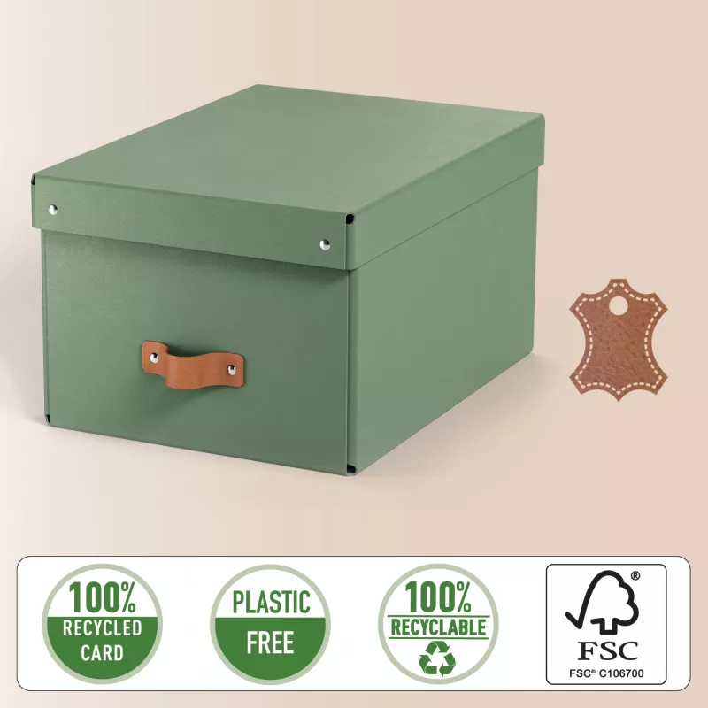 Leitz Puro úložná krabica s vekom, stredná, 17 l, 100 % recyklovaný kartón, balenie 2 ks