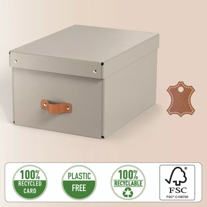 Leitz Puro úložná krabica s vekom, stredná, 17 l, 100 % recyklovaný kartón, balenie 2 ks