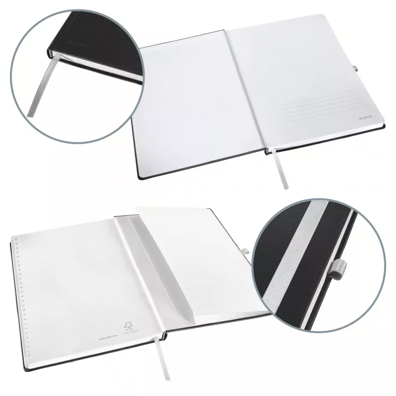 Leitz Style zápisník A5 čistý s tvrdým obalom, monochromatický, čierna, A5, 80 listov, 100 g/m², tvrdý obal