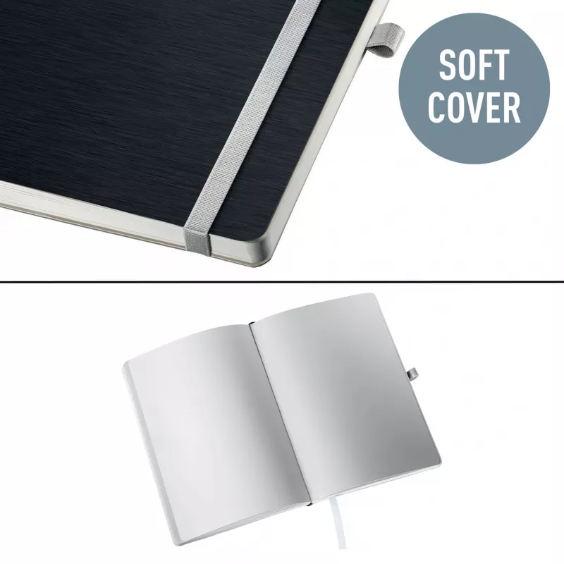 Leitz Style zápisník A5 čistý s mäkkým obalom, monochromatický, čierna, A5, 80 listov, 100 g/m², mäkký obal