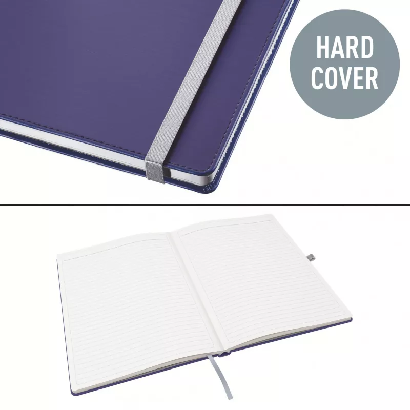 Leitz Style zápisník A4 linajkovaný s tvrdým obalom, monochromatický, modrá, A4, 80 listov, 100 g/m², linajkovaný papier