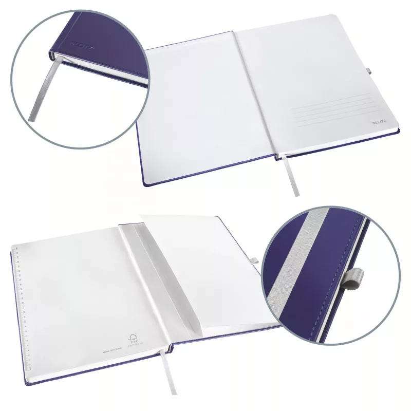 Leitz Style zápisník A4 štvorcový s pevnou väzbou, monochromatický, modrý, A4, 80 listov, 100 g/m², štvorcový papier