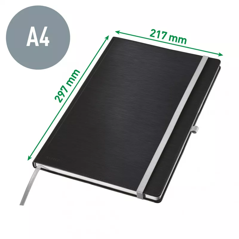 Leitz Style zápisník A4 štvorcový s pevnou väzbou, monochromatický, modrý, A4, 80 listov, 100 g/m², štvorcový papier