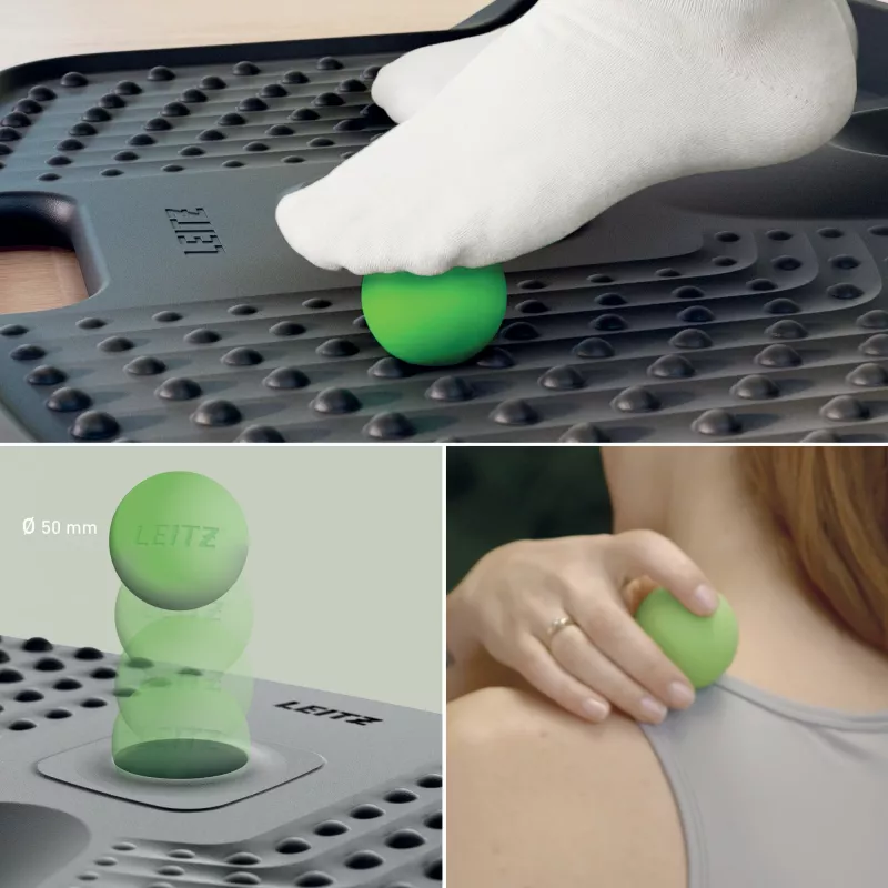 Leitz Ergo Active ergonomická protiúnavová podložka, obdĺžniková, čierna, polyuretán, Bubble, Čína, 605 x 681 mm