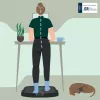 Leitz Ergo Active ergonomická protiúnavová podložka, obdĺžniková, čierna, polyuretán, Bubble, Čína, 605 x 681 mm