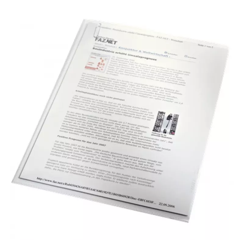 LEITZ zakladače štandard, A4, PP, zrnitý, 0,13 mm, otvorené zhora a zboku, dokumentovo bezpečné (4000-00-03)