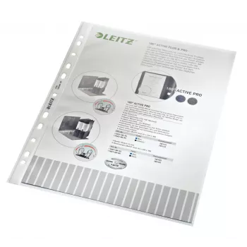 Leitz kvalitná priehľadná fólia, 210 x 297 mm (A4), transparentná, polypropylén (PP), na výšku, otvorená zhora, 230 mm