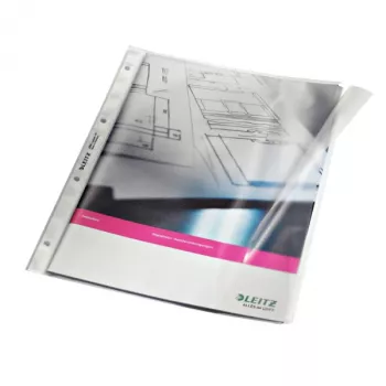 Leitz premium priehľadná fólia A4 otvorená vpravo s chlopňou, 30 % recyklovaného podielu z pre-consumer odpadu