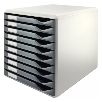 Leitz Form Set, 10 zásuviek, plast, sivý, 4,3 kg, 285 x 355 x 290 mm