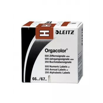 Leitz Orgacolor samolepiaca etiketa zaoblený obdĺžnik hnedá