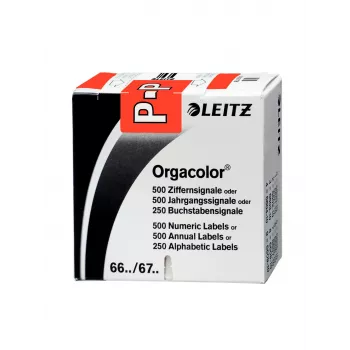 Leitz Orgacolor samolepiaca etiketa, zaoblený obdĺžnik, červená