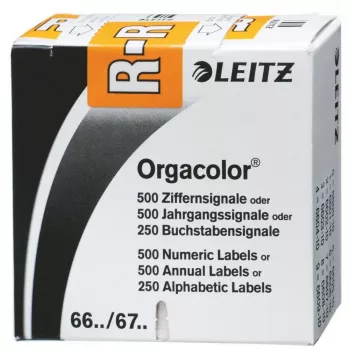 Leitz Orgacolor samolepiaca etiketa, zaoblený obdĺžnik, oranžová