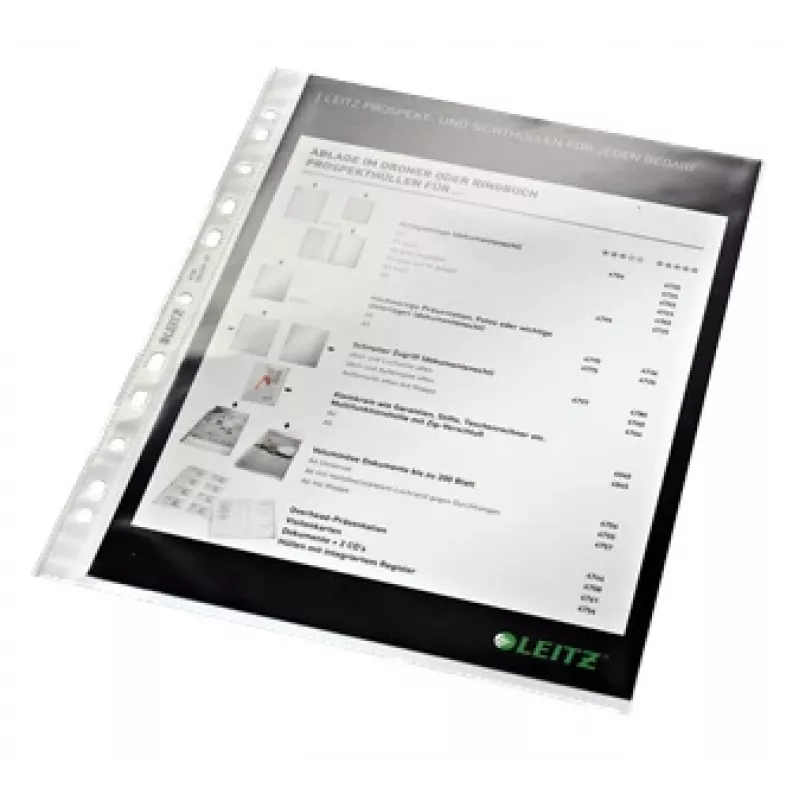 Leitz kvalitná fólia 75 my A4, A4, transparentná, polypropylén (PP), 0,075 mm, 230 mm, 1 mm