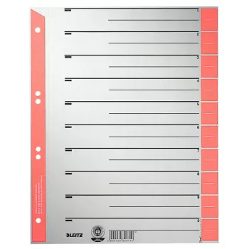 Leitz 16520025 tab registre numerické registre kartón sivá, červená