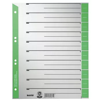 Leitz 16520055 tab index numerický tab index kartón zelená, sivá
