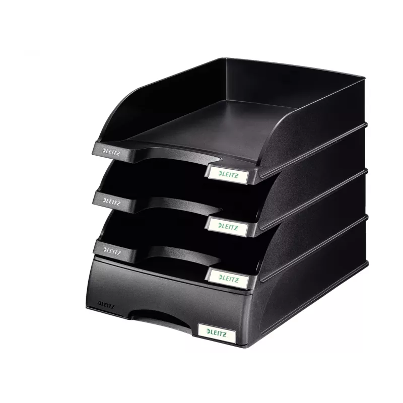Leitz Briefablage Plus, plast, čierna, A4, 242 x 330 x 60 mm, 255 mm, 357 mm