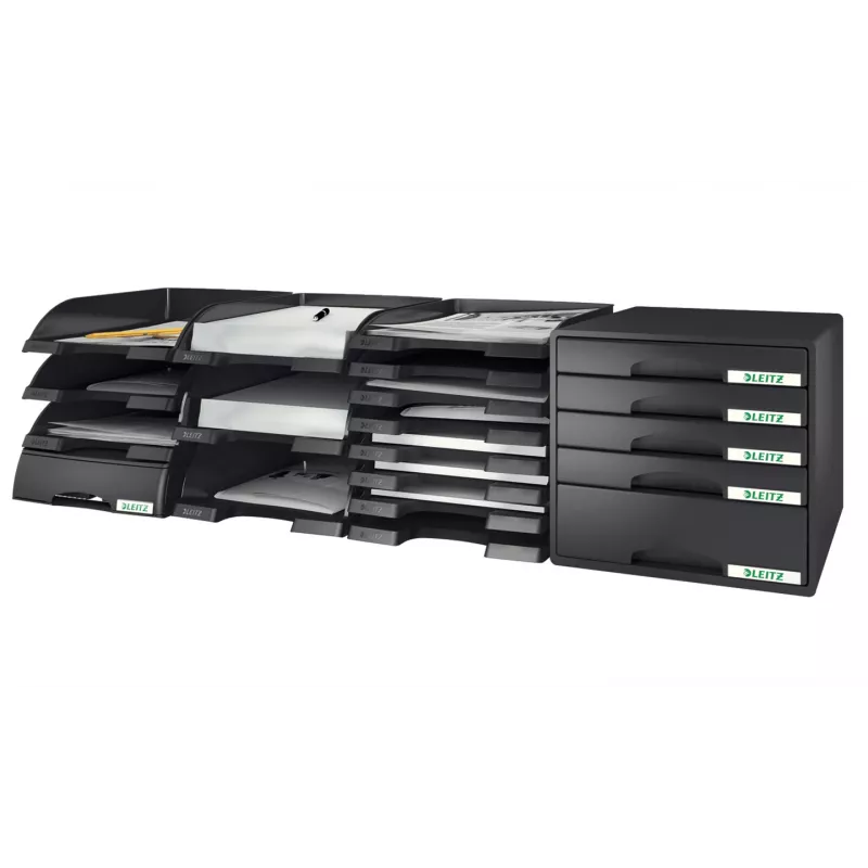 Leitz Briefablage Plus, plast, čierna, A4, 242 x 330 x 60 mm, 255 mm, 357 mm