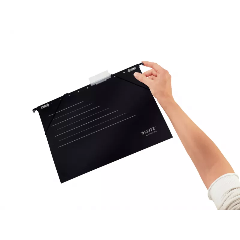 Leitz závesná registratúrna mapa Alpha Active FSC®, A4, čierna, kartón, 348 mm, 260 mm, 90 g