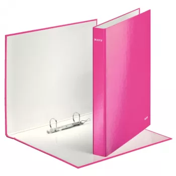 Leitz Ringbinder WOW laminovaný A4+ 2DR/25mm, A4, kartón, ružová, biela, 250 listov, 80 g/m²