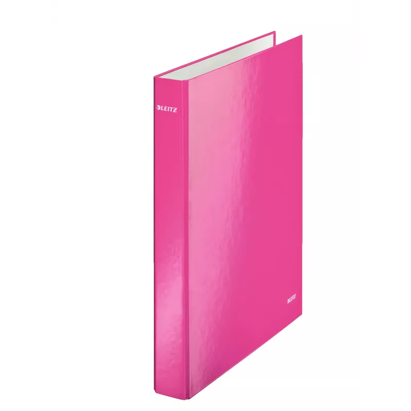 Leitz Ringbinder WOW laminovaný A4+ 2DR/25mm, A4, kartón, ružová, biela, 250 listov, 80 g/m²