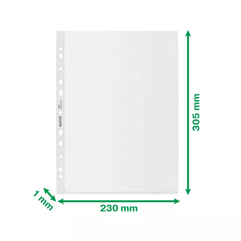 Leitz Recycle A4 vrecko, 210 x 297 mm (A4), transparentné, polypropylén (PP), na výšku, 0,1 mm, 230 mm
