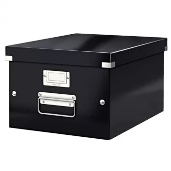 Leitz Click & Store WOW stredná Aufbewahrungsbox, čierna, kartón, 16,7 L, 265 x 335 x 188 mm, 900 g, 1 ks
