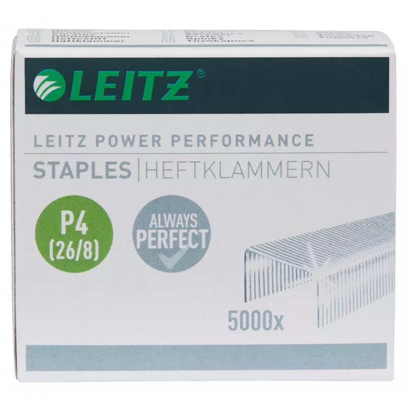 Leitz sponky Power Performance P4 26/8 box s 5000 ks, balenie sponiek, 26/8, 8 mm, 100 sponiek, spínanie, 26/8