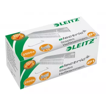 Leitz sponky No10 E1 elektrické box s 2500, balenie sponiek, 4 mm, 2500 sponiek, spínanie, E1, pozinkovaná oceľ