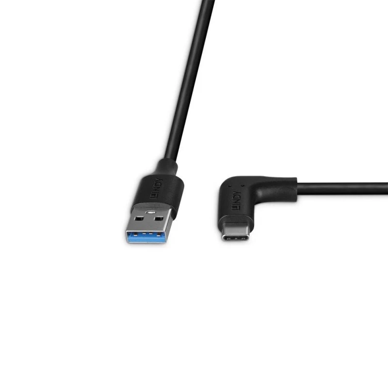 Lindy 1m USB 3.2 Type-A na pravouhlý USB-C kábel, 10Gbps