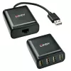 Lindy 60m 4 port USB 2.0 Cat.6 extender, USB 2.0, RJ-45, USB 2.0, čierna, kov, 52 mm, 60 mm
