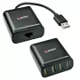 Lindy 60m 4 port USB 2.0 Cat.6 extender, USB 2.0, RJ-45, USB 2.0, čierna, kov, 52 mm, 60 mm