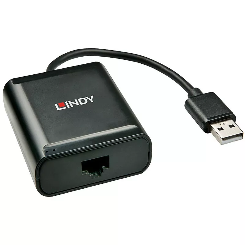 Lindy 60m 4 port USB 2.0 Cat.6 extender, USB 2.0, RJ-45, USB 2.0, čierna, kov, 52 mm, 60 mm