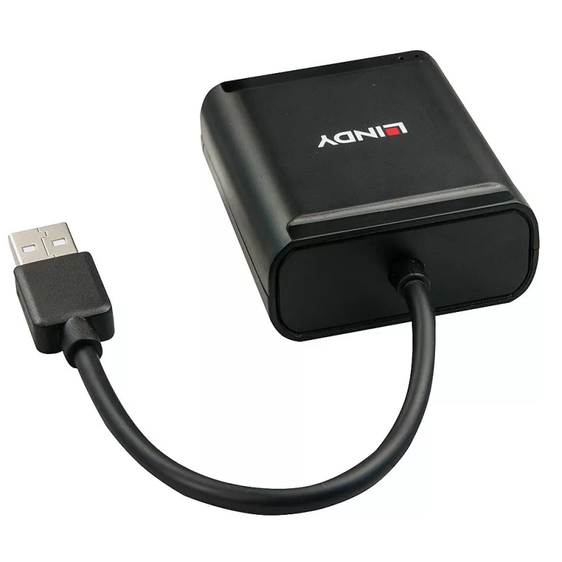 Lindy 60m 4 port USB 2.0 Cat.6 extender, USB 2.0, RJ-45, USB 2.0, čierna, kov, 52 mm, 60 mm