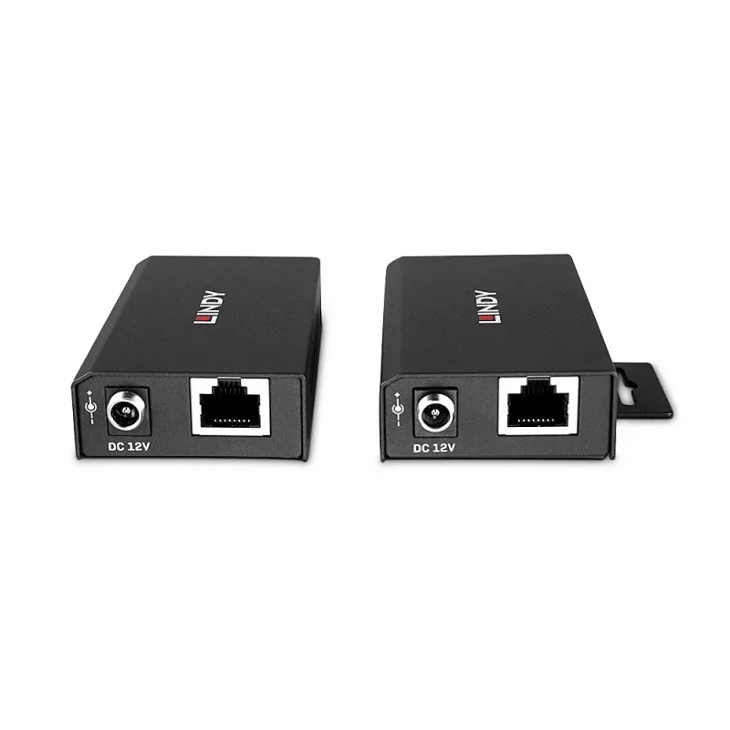 Lindy 100m 2 port USB 2.0 Cat. 6 extender, AV vysielač a prijímač, 100 m, káblové, čierna