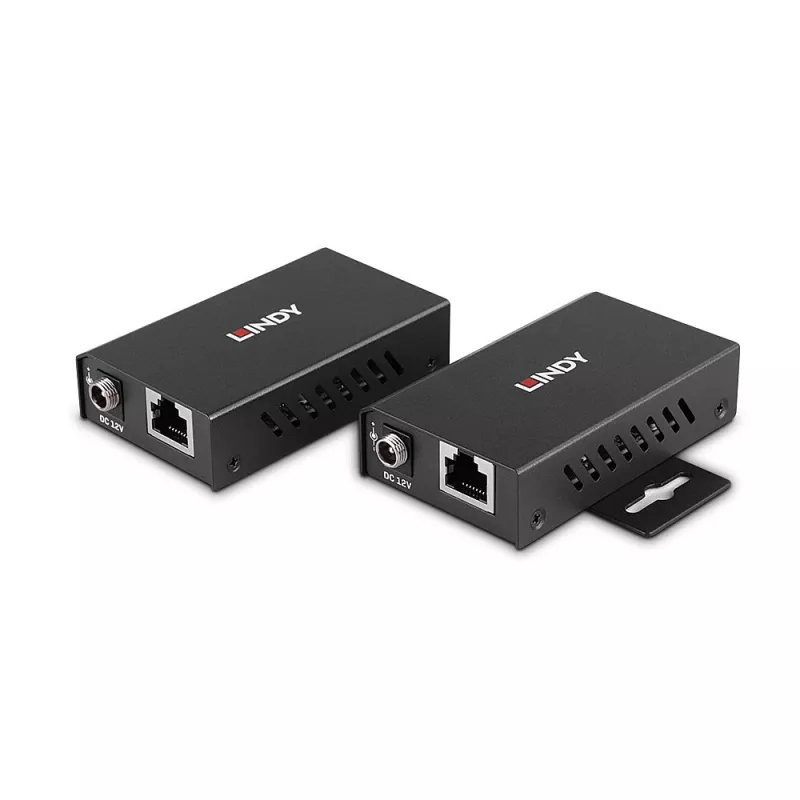 Lindy 100m 2 port USB 2.0 Cat. 6 extender, AV vysielač a prijímač, 100 m, káblové, čierna