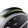 Braun BC12SB kremenný budík čierny, strieborný