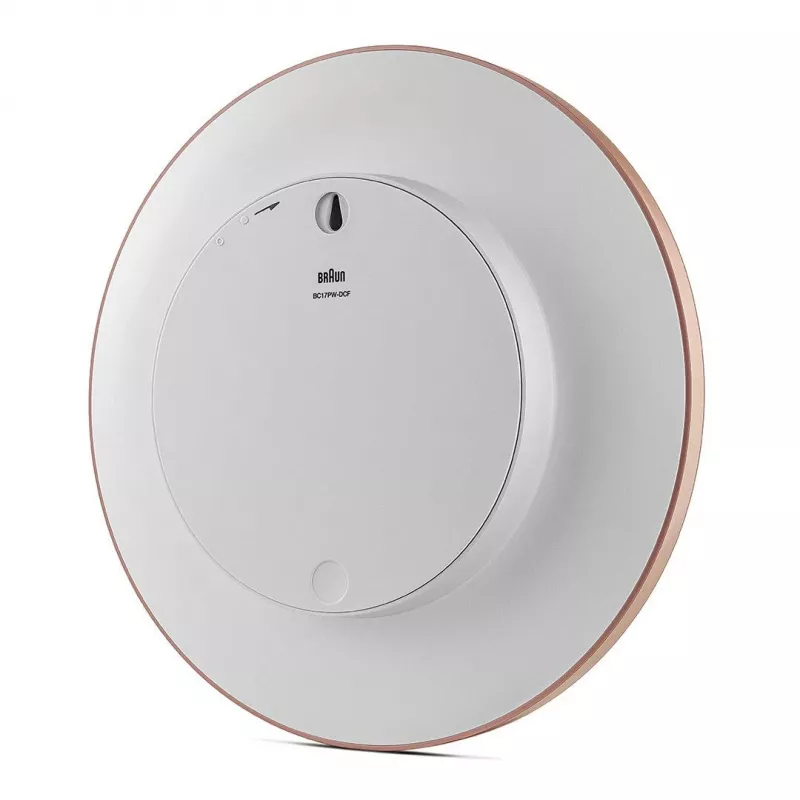 Nástenné hodiny BRAUN BC 17 PW DCF — analógové DCF rádiové hodiny, ružové a biele