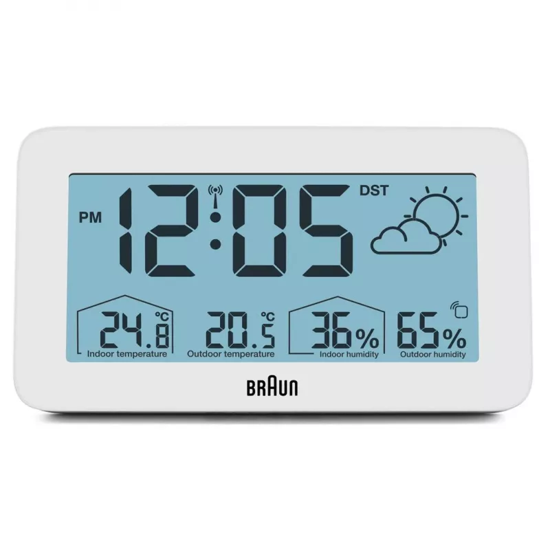 Braun BC13WP-DCF budík digitálny budík biely