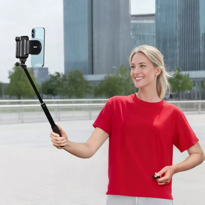 Grip HAMA MagGrip — magnetický držiak na smartfón, plast, čierny, 130×50×100 mm