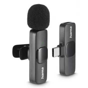 Hama Smart Wireless čierny lavalierový pripínací mikrofón