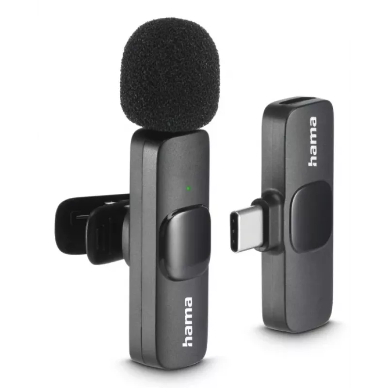 Hama Smart Wireless čierny lavalierový pripínací mikrofón